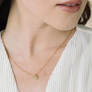 Brook & York Madeline Initial “S” Pendant Necklace 14K Gold Plated – New No Box